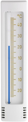 TFA Binnen / buitenthermometer analoog - kunststof, metaal reliëf - Wit